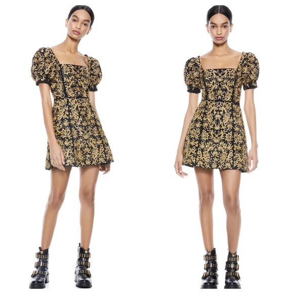 ALICE + OLIVIA Kristian Embellished Embroidered Dress - Picture 3 of 16